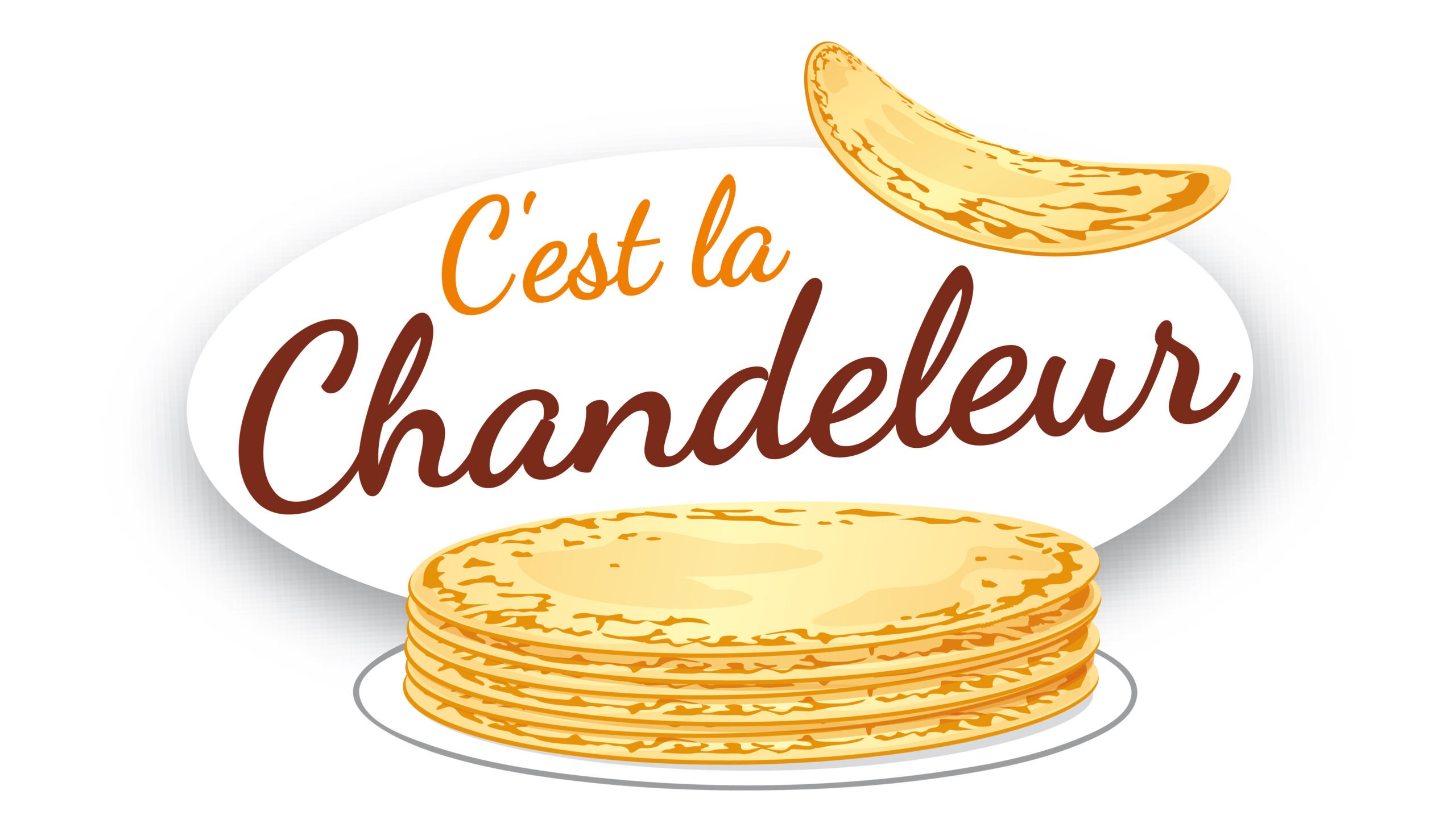 affiche dessinée avec des crêtes et texte : c'est la chandeleur